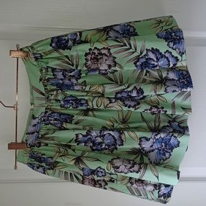 Alice and Olivia Green Floral Skirt size 4